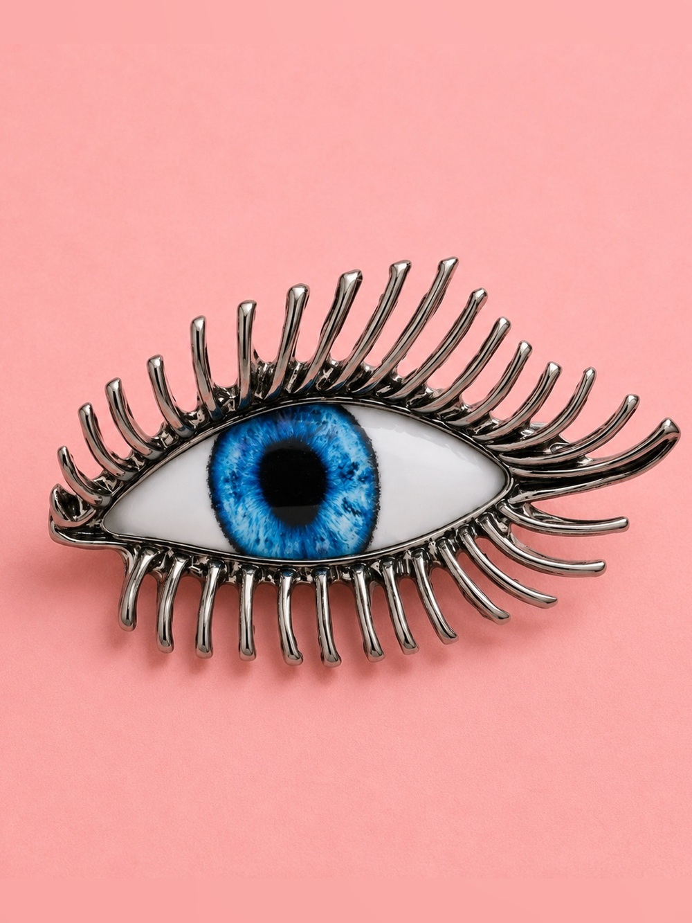 Art Dec Eye Silver Blue Brooch